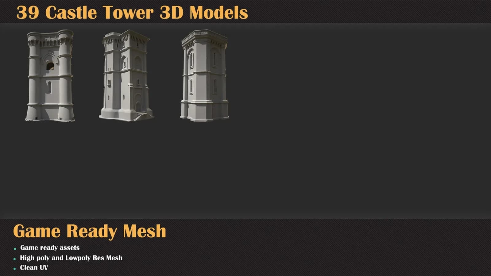 39 Castle Tower 3D Models — VOL 66 — preview 7
