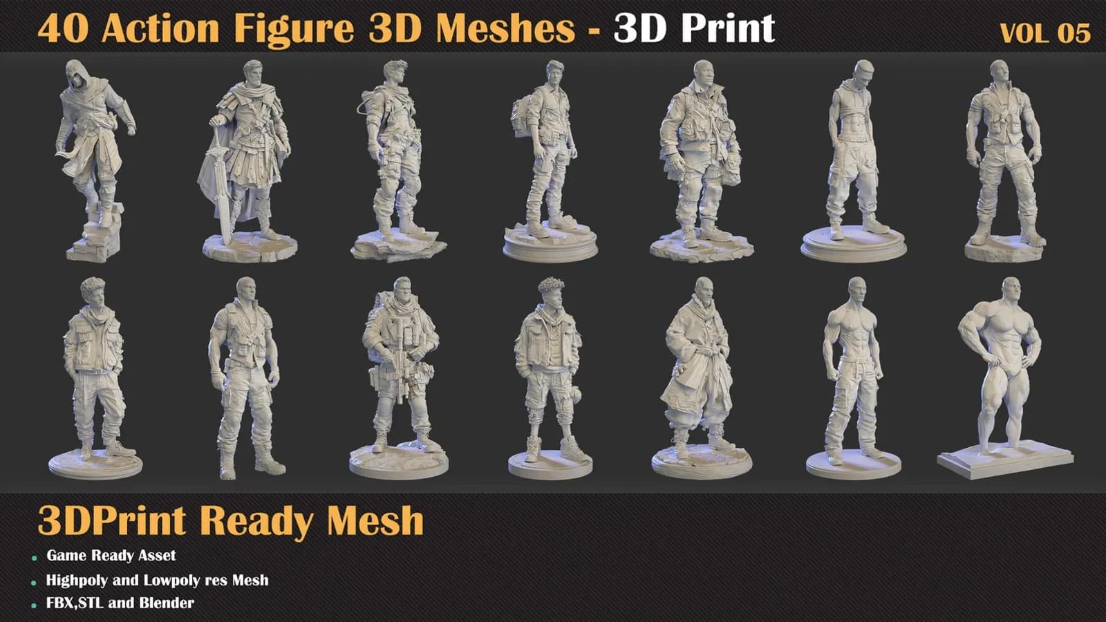 40 Action Figure – 3D Print Ready — VOL 05 — preview 3