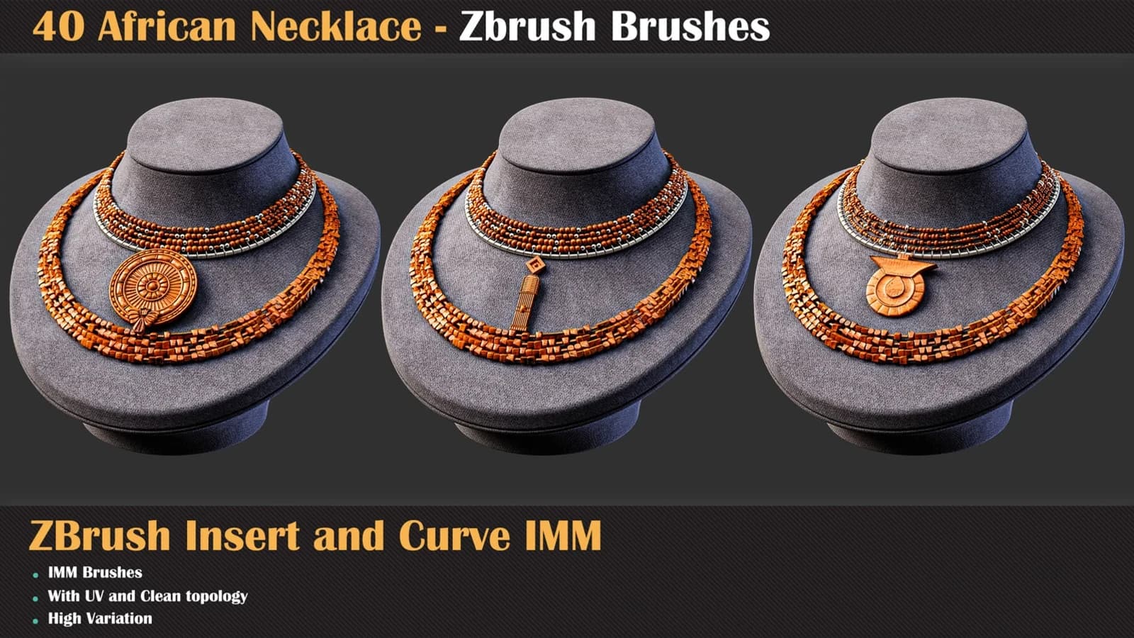 40 African Necklace ZBrush IMM Brushes — preview 3
