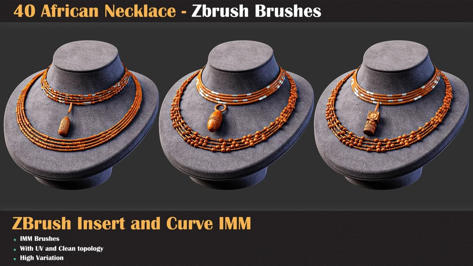 40 African Necklace ZBrush IMM Brushes — preview 4