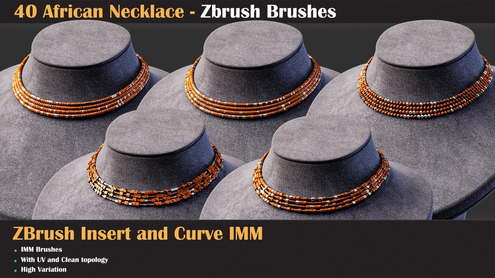 40 African Necklace ZBrush IMM Brushes — preview 7