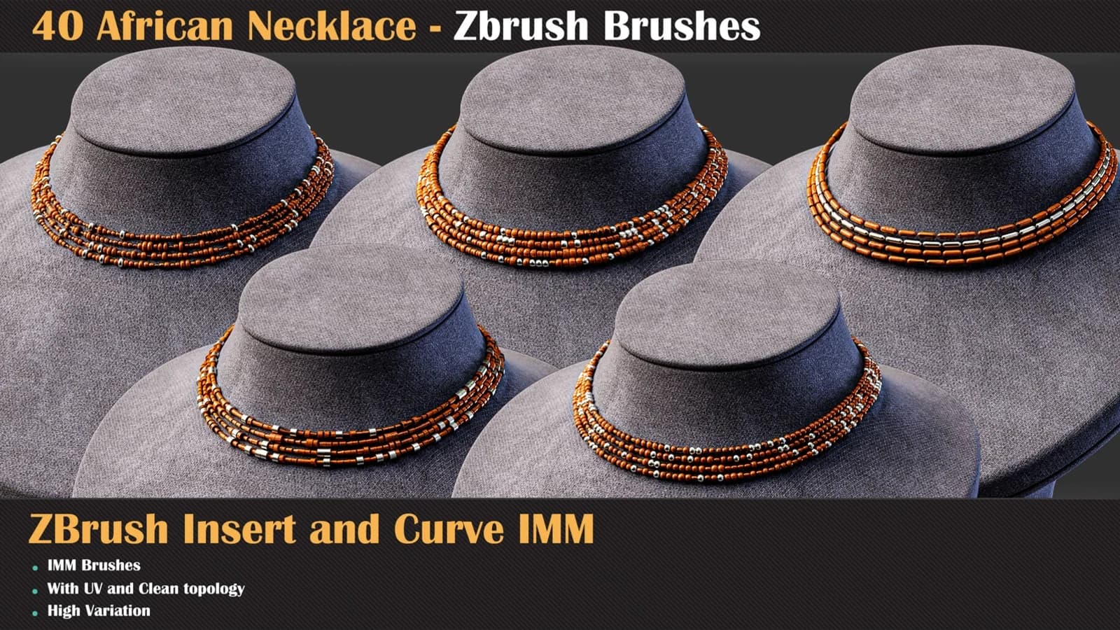 40 African Necklace ZBrush IMM Brushes — preview 8