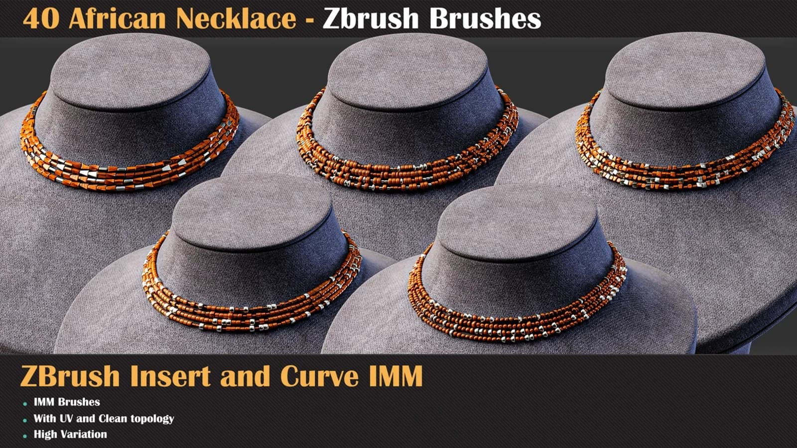 40 African Necklace ZBrush IMM Brushes — preview 9