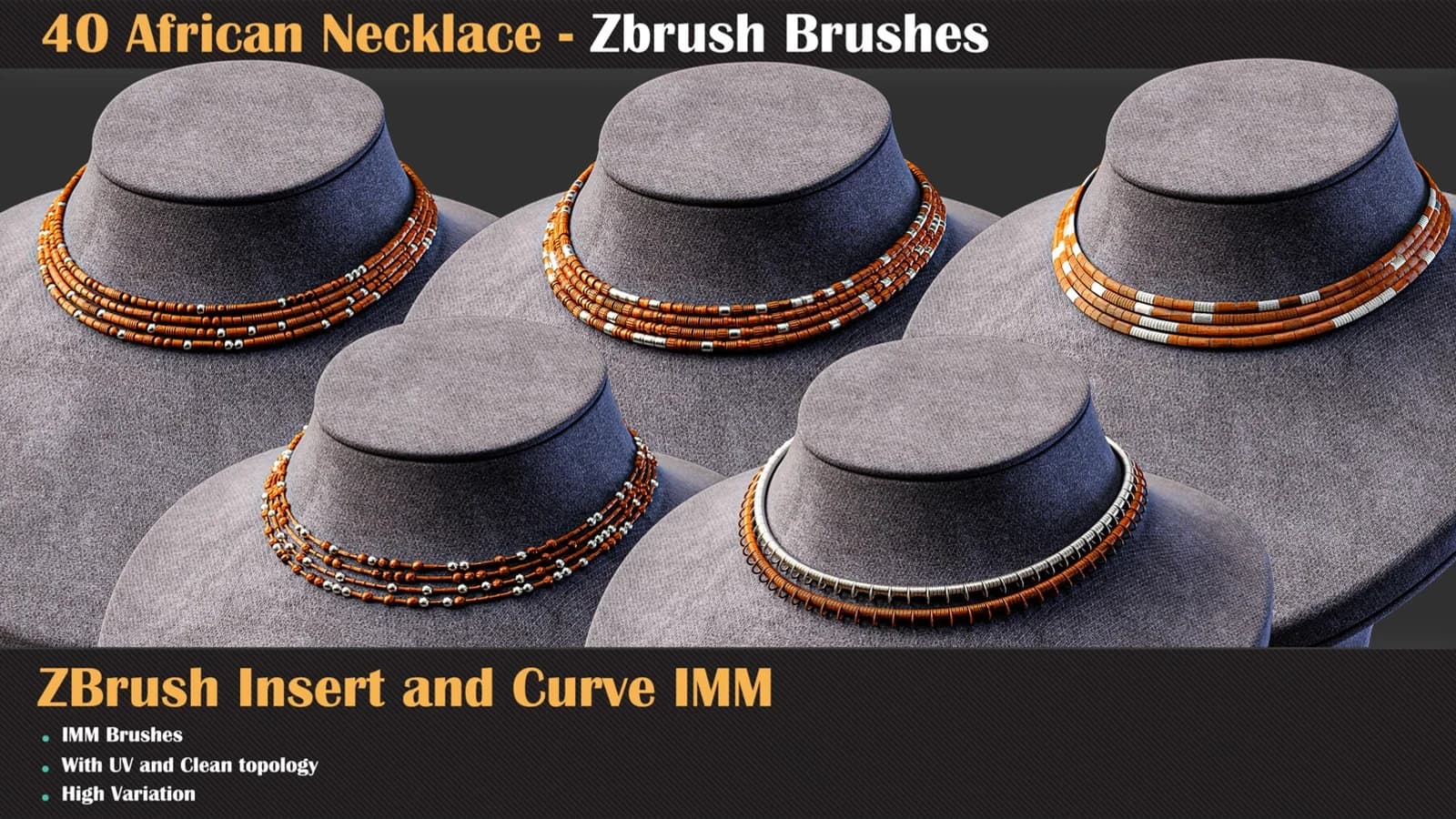 40 African Necklace ZBrush IMM Brushes — preview 10