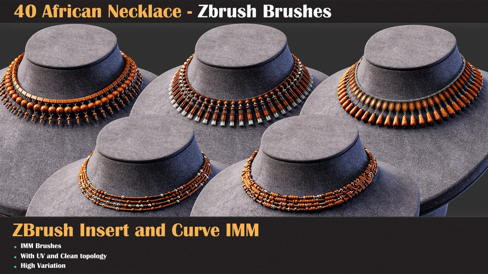 40 African Necklace ZBrush IMM Brushes — preview 11