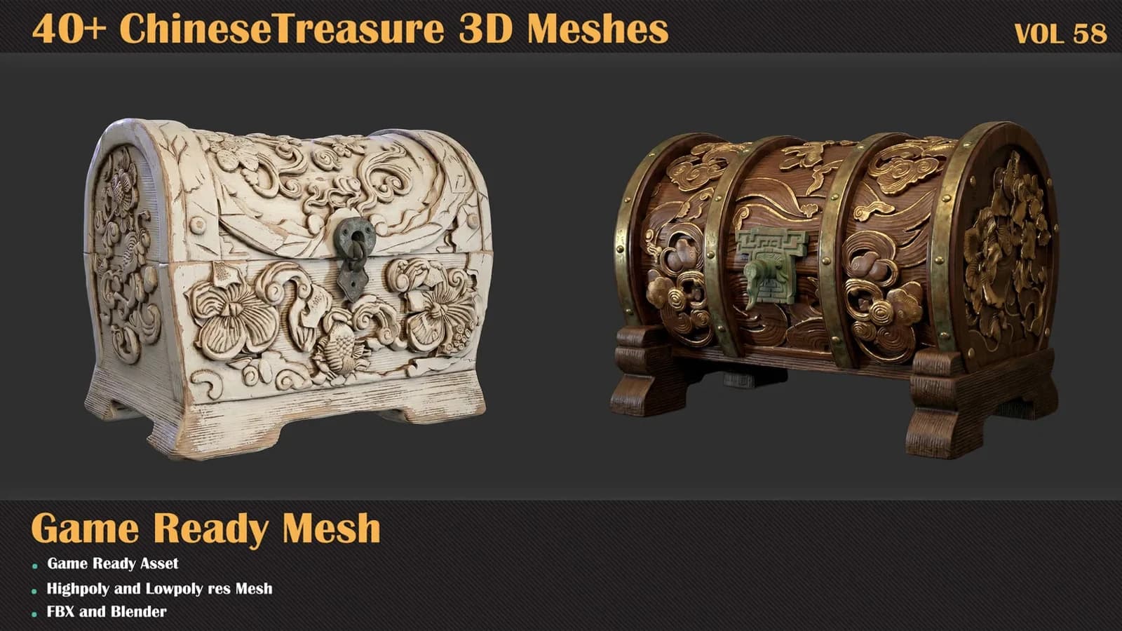 40+ Chinese Treasure 3D Meshes — VOL 58 — preview 2