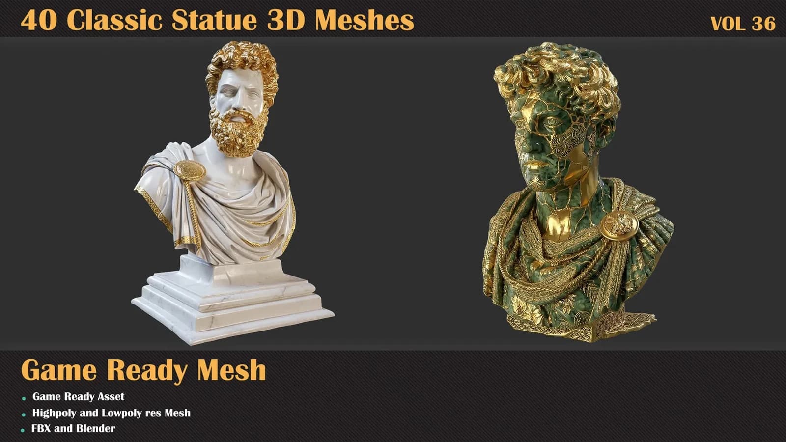 40 Classic Statue 3D Meshes — VOL 36 — preview 2