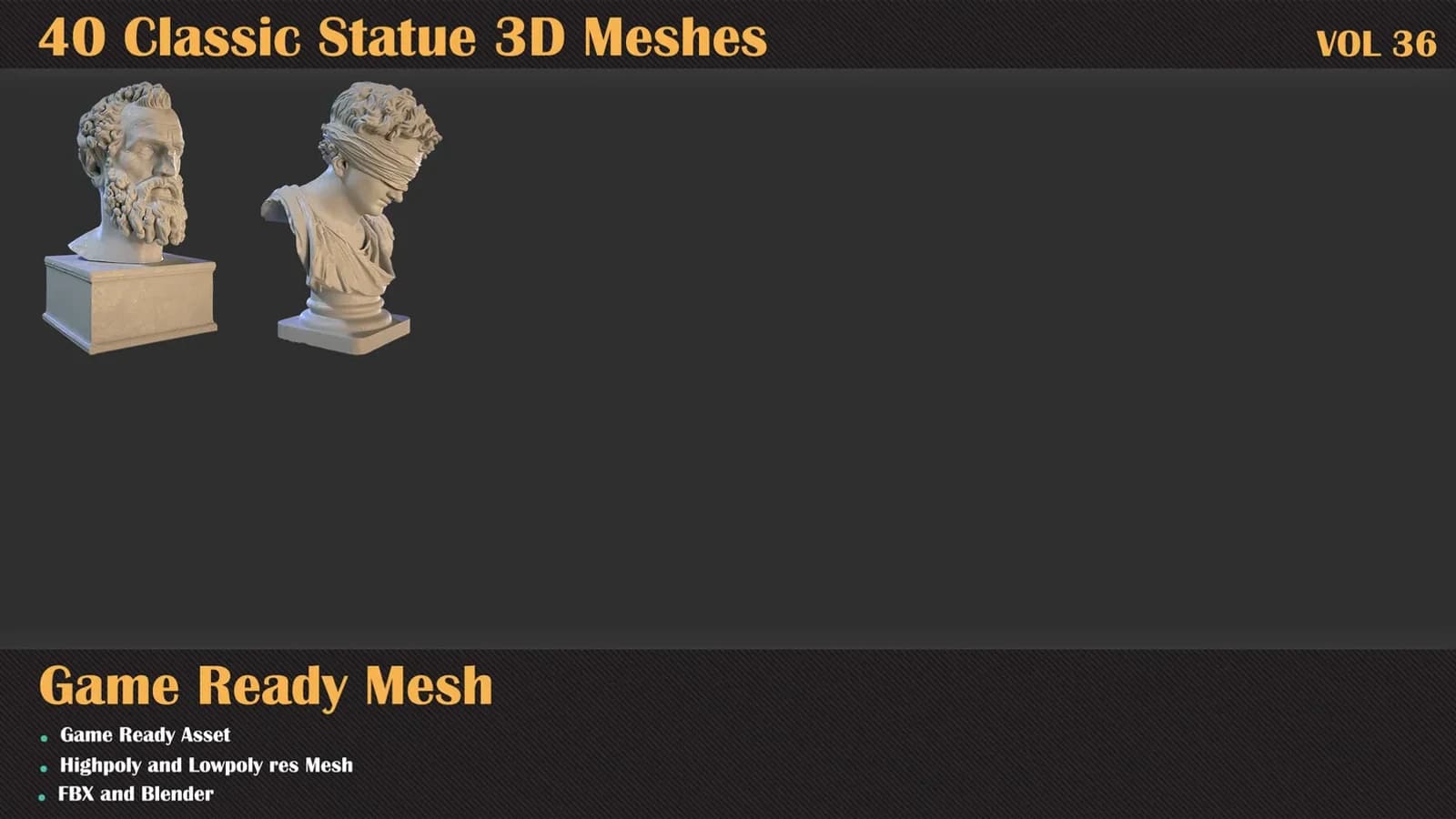 40 Classic Statue 3D Meshes — VOL 36 — preview 6
