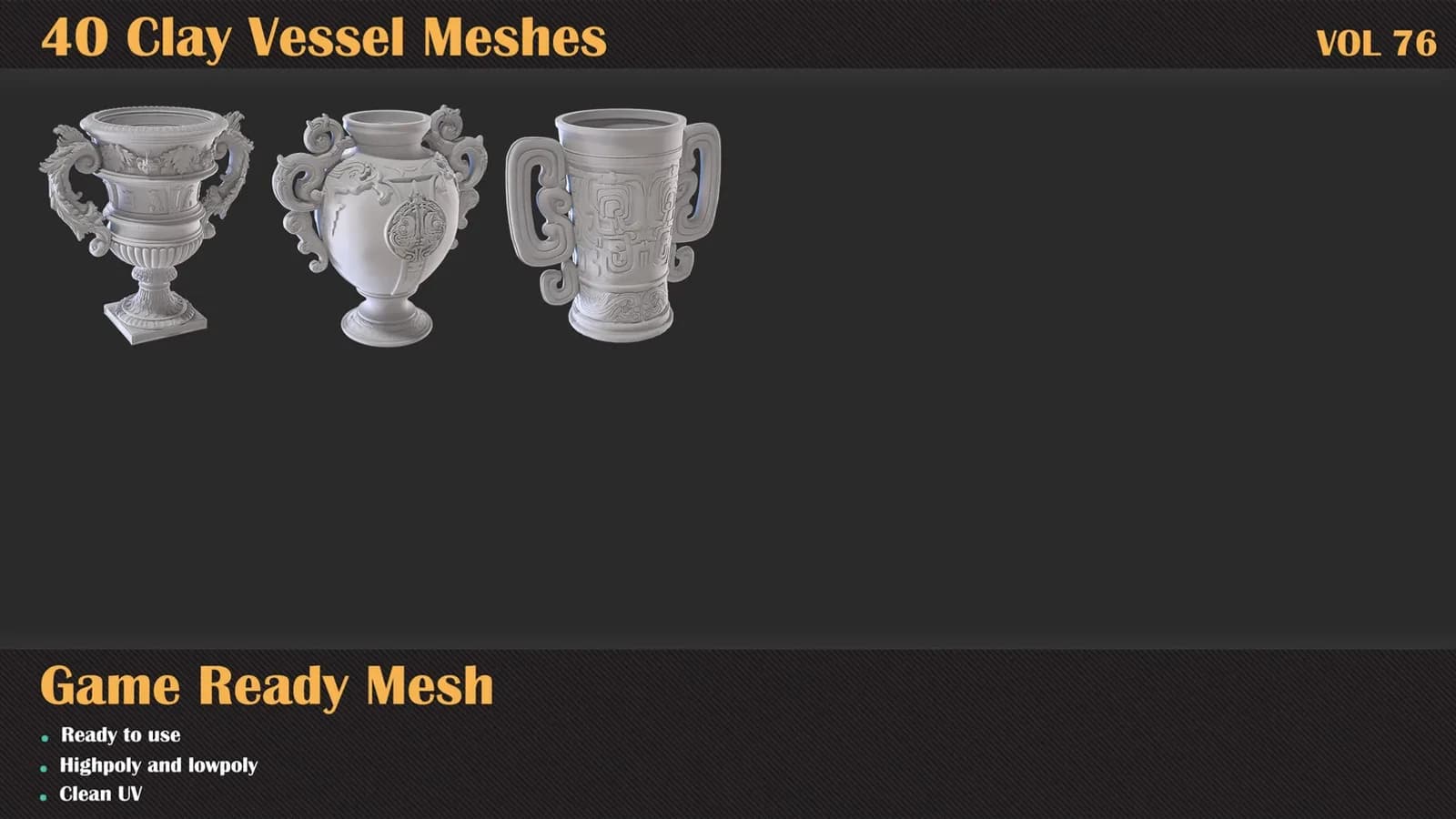 40 Clay Vessel 3D Meshes — VOL 76 — preview 7