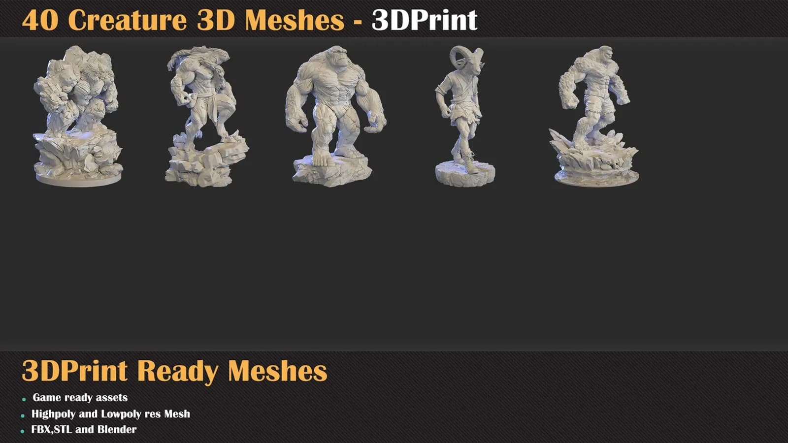 40 Creature 3D Meshes – 3D Print — VOL 07 — preview 5