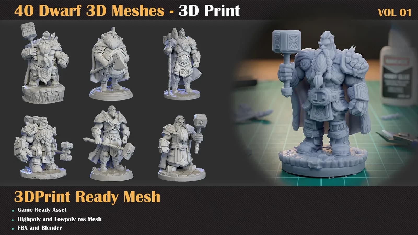 40 Dwarf – 3D Print Ready — VOL 01