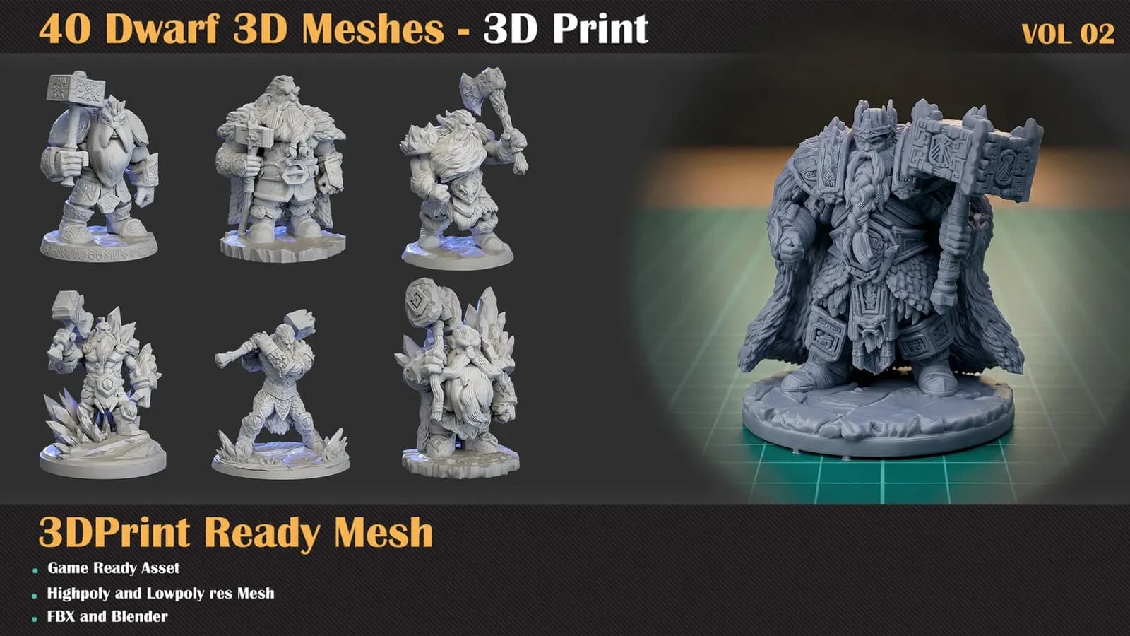 40 Dwarf – 3D Print Ready — VOL 02