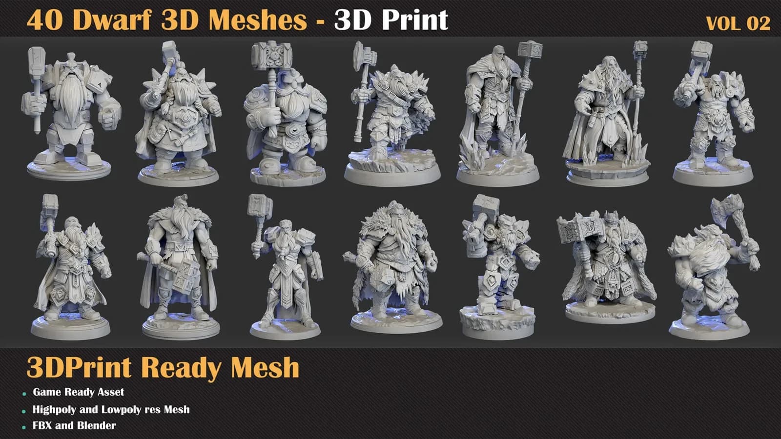 40 Dwarf – 3D Print Ready — VOL 02 — preview 4