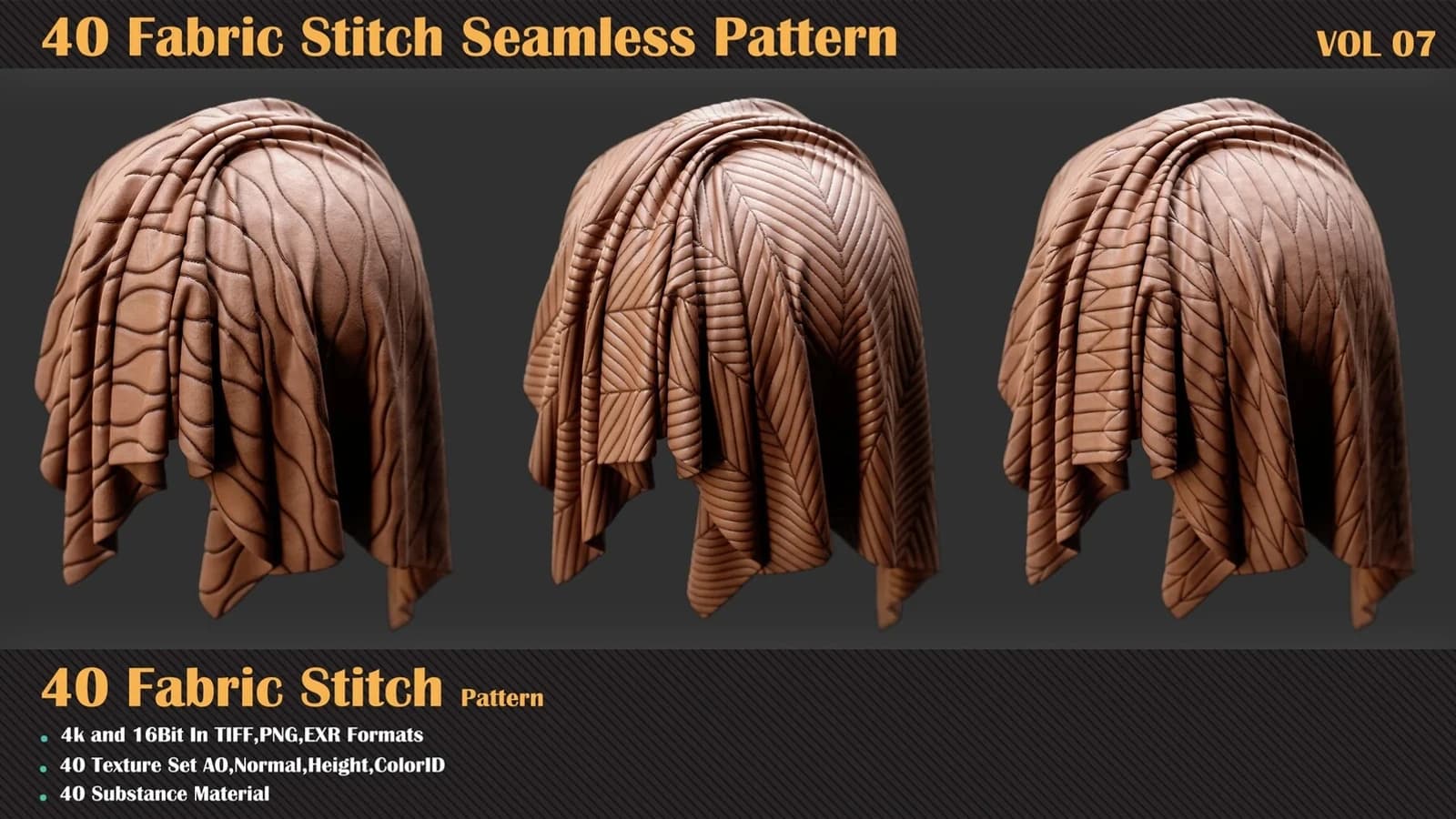 40 Fabric Stitch Seamless Pattern — VOL 07 — preview 2