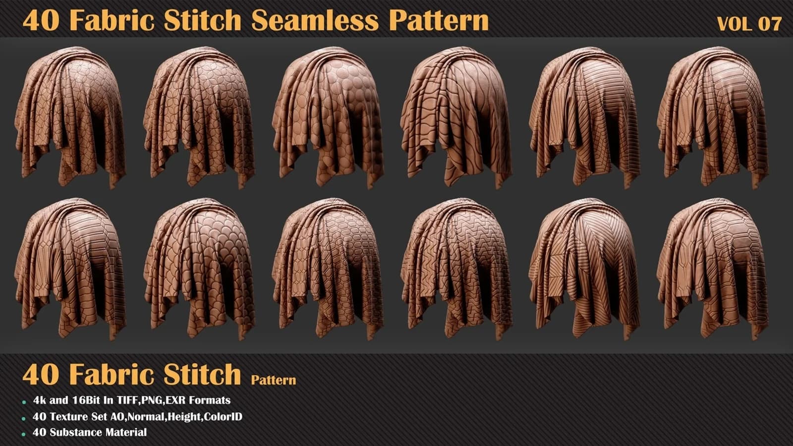 40 Fabric Stitch Seamless Pattern — VOL 07 — preview 4