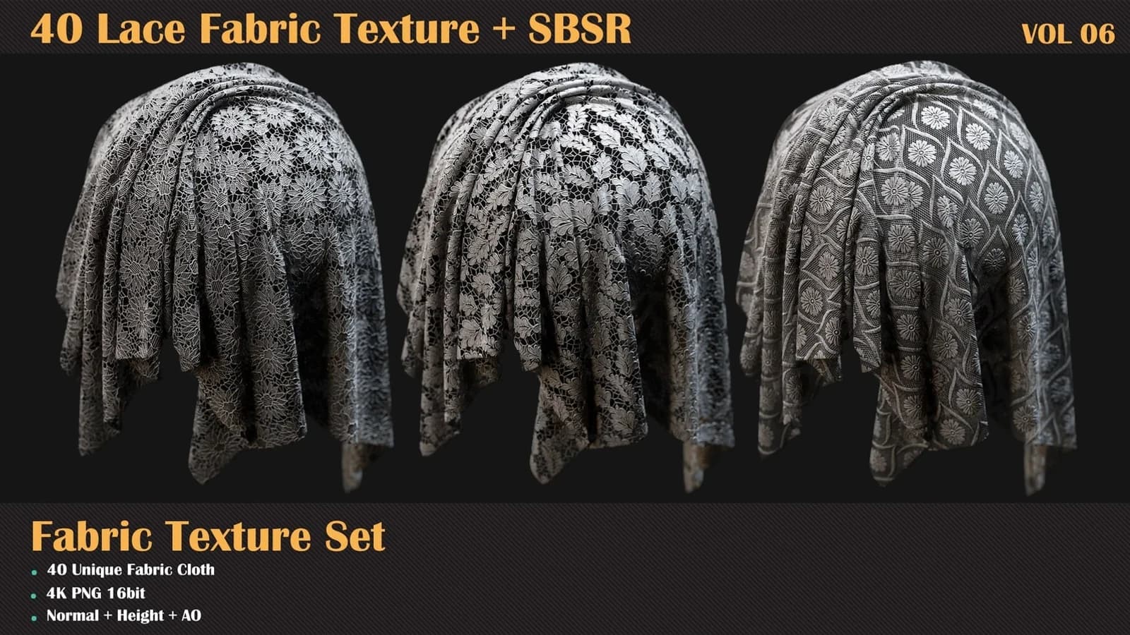 40 Lace Fabric Texture + SBSR — VOL 06 — preview 3