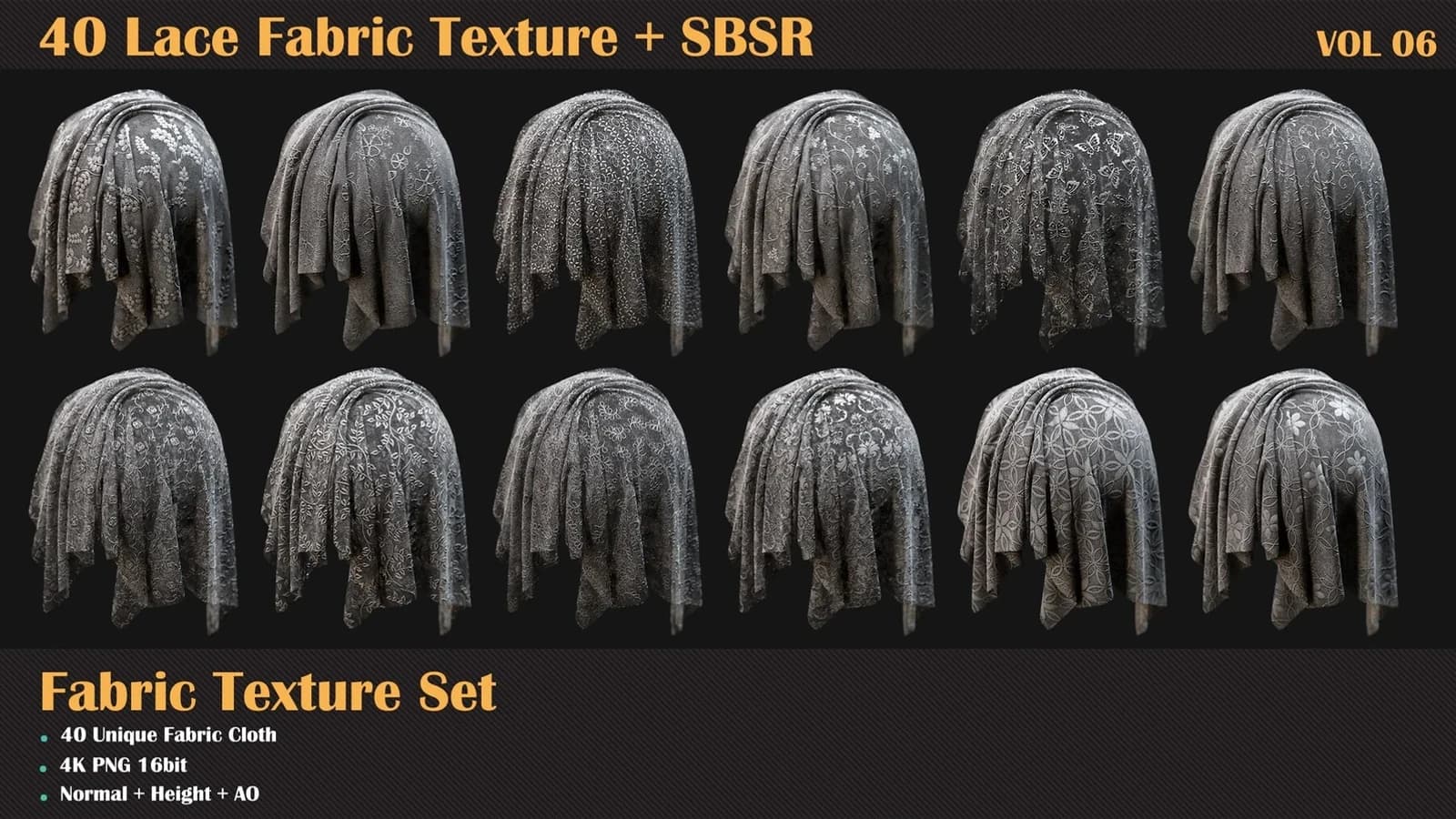 40 Lace Fabric Texture + SBSR — VOL 06 — preview 5