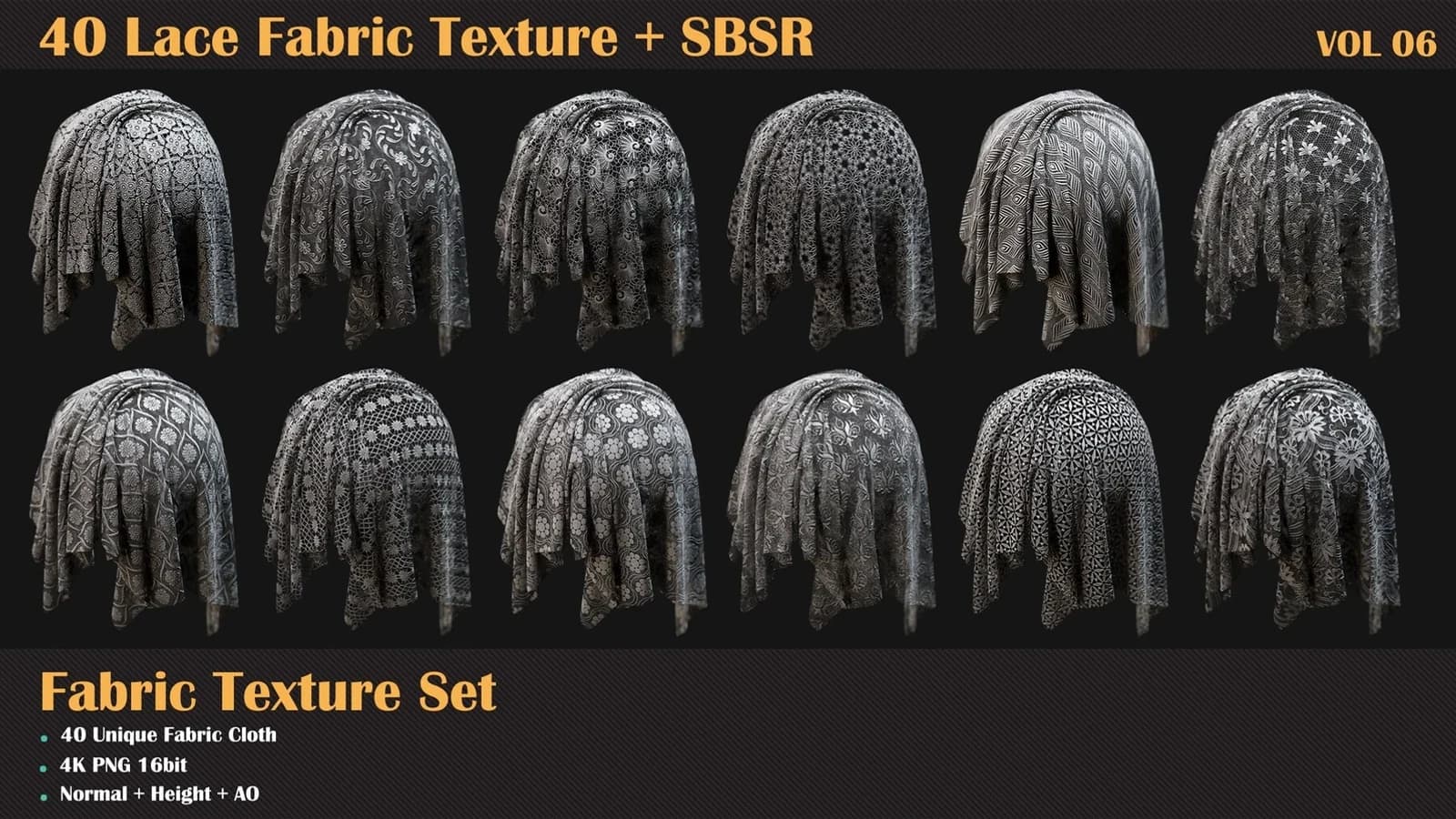 40 Lace Fabric Texture + SBSR — VOL 06 — preview 7