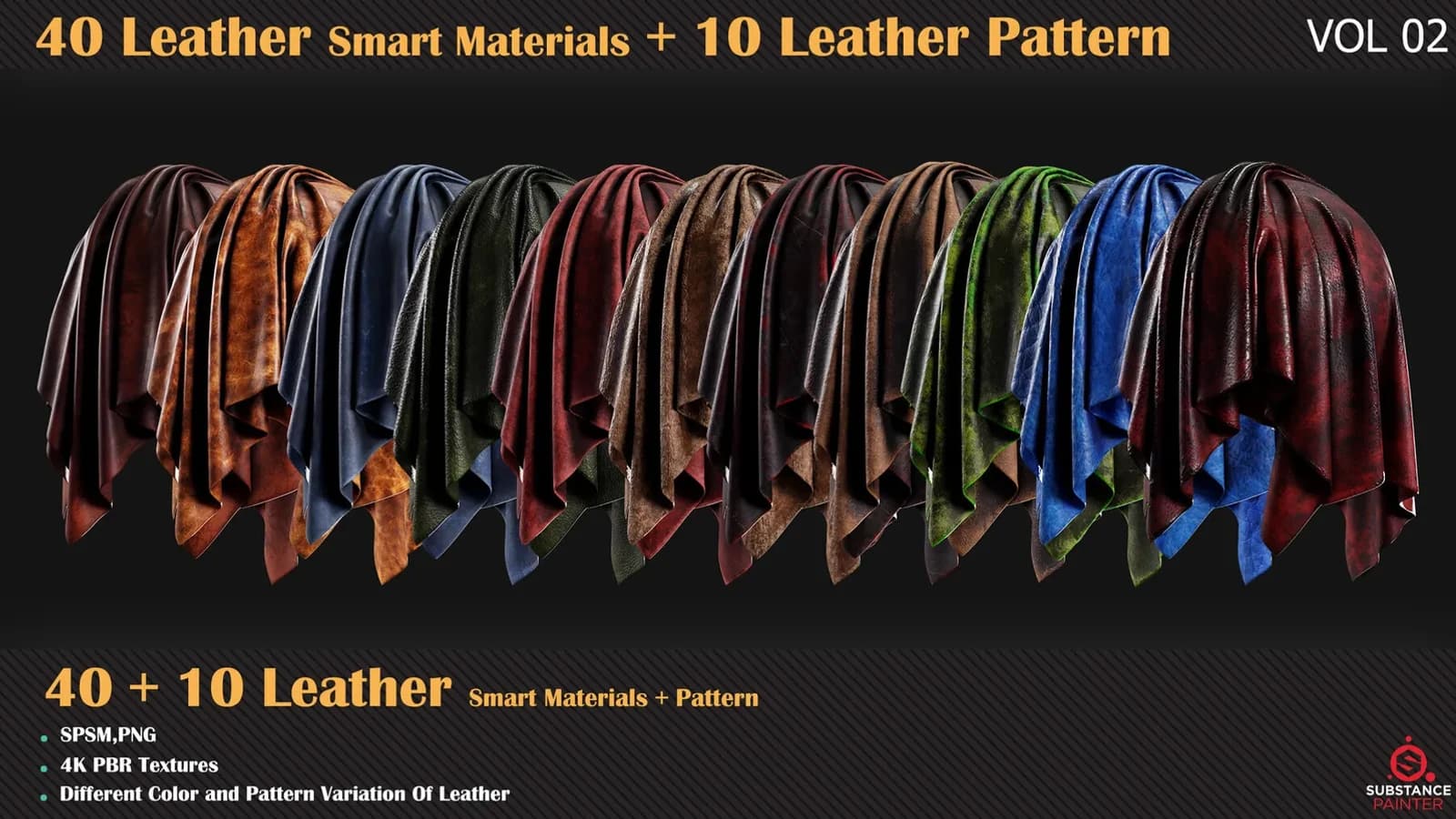 40 Leather Smart Materials + 10 Leather Patterns + Video Tutorials — VOL 06 — preview 5