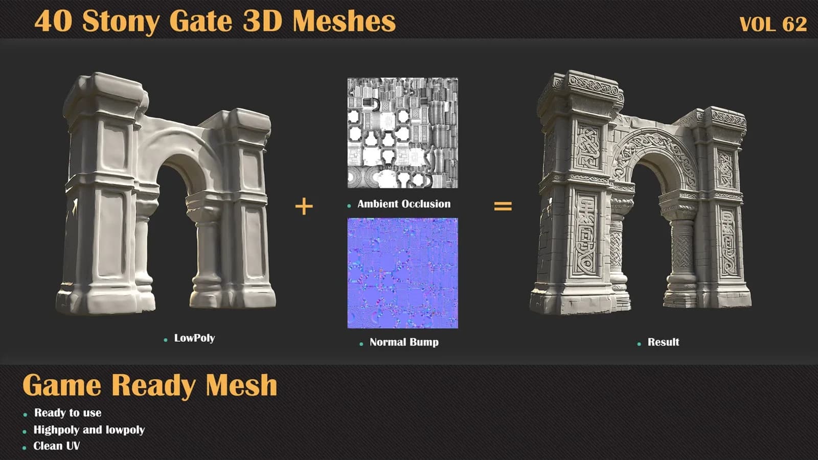 40 Stony Gate 3D Meshes — VOL 62 — preview 8