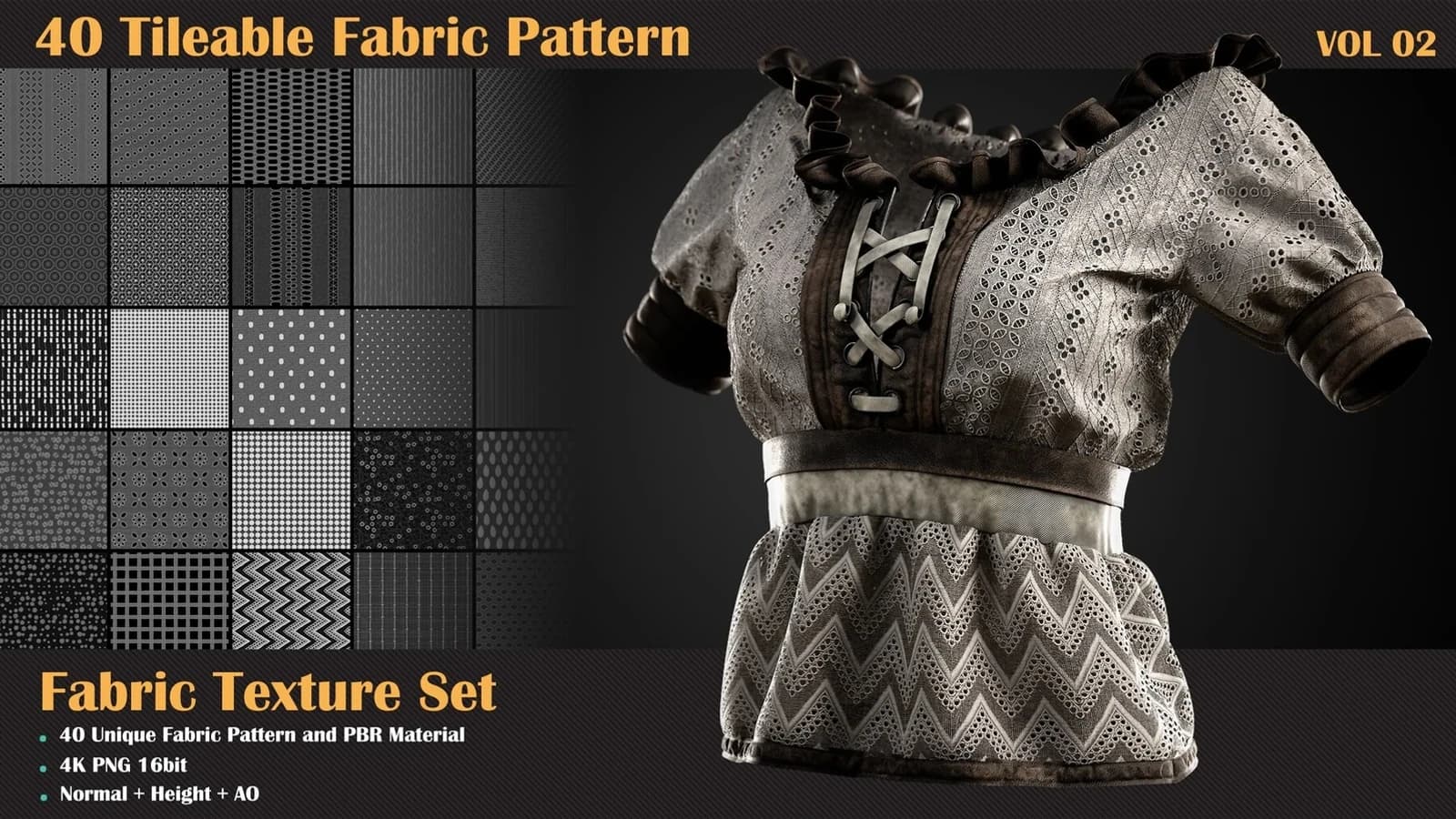 40 Tileable Fabric Pattern — VOL 02