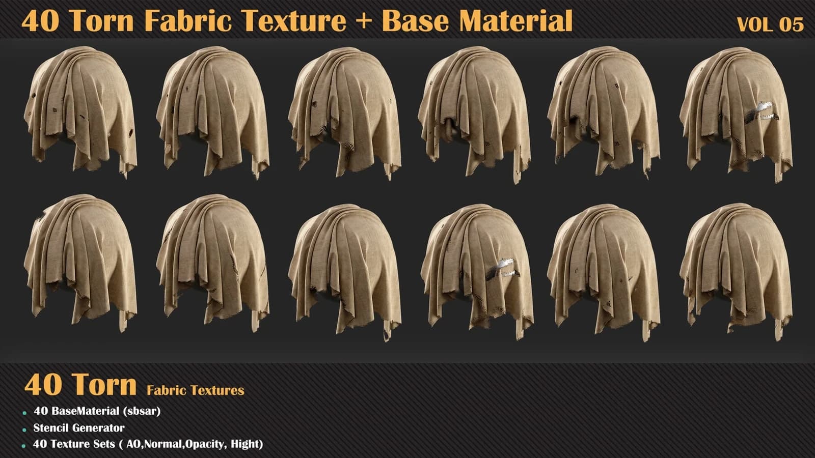 40 Torn Fabric Texture — VOL 05 — preview 4