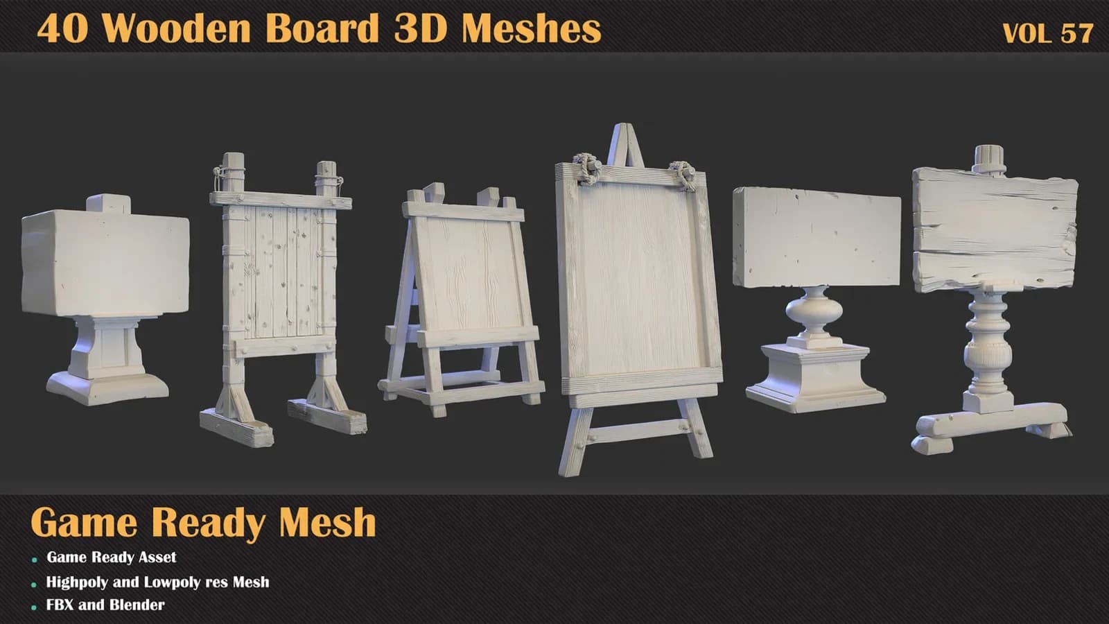40 Wooden Board 3D Meshes — VOL 57 — preview 7