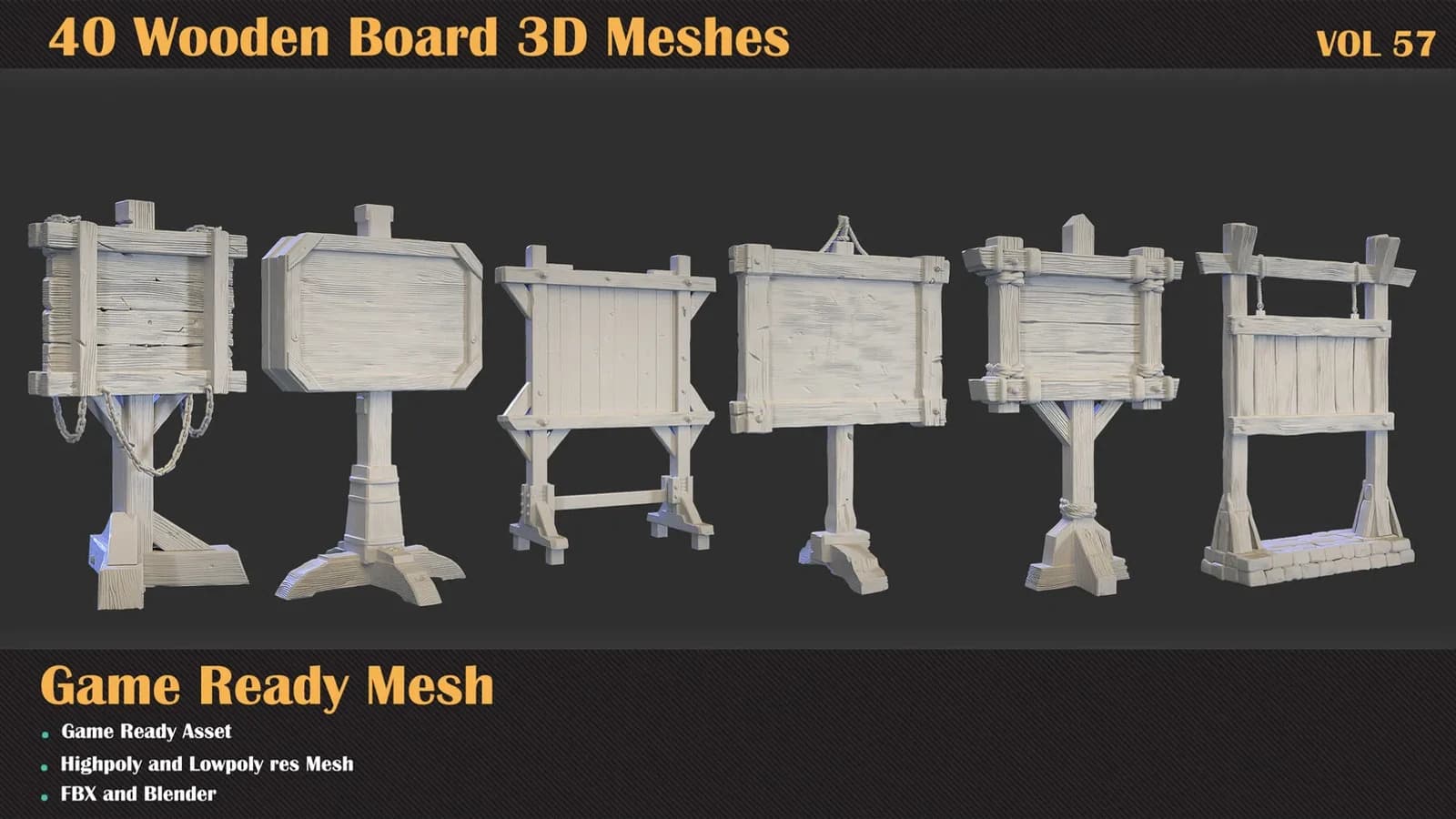 40 Wooden Board 3D Meshes — VOL 57 — preview 8
