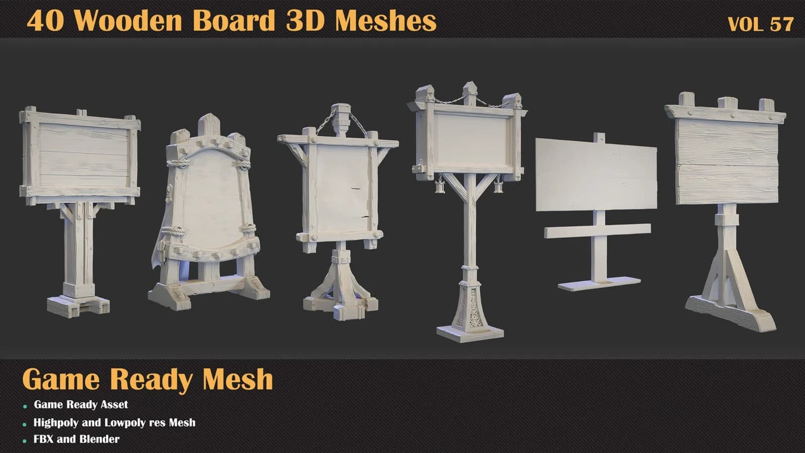 40 Wooden Board 3D Meshes — VOL 57 — preview 9