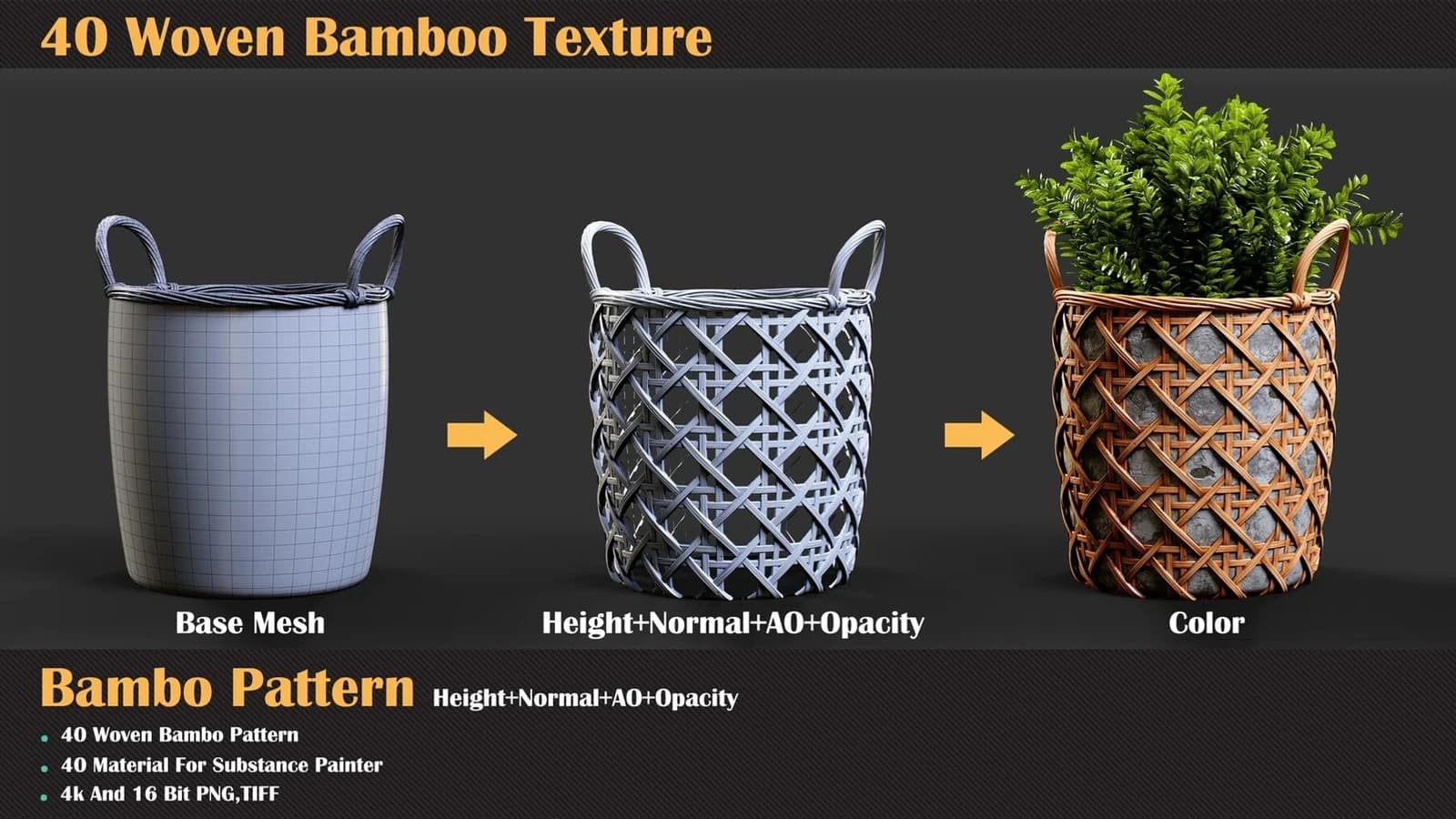 40 Woven Bamboo Texture — preview 3