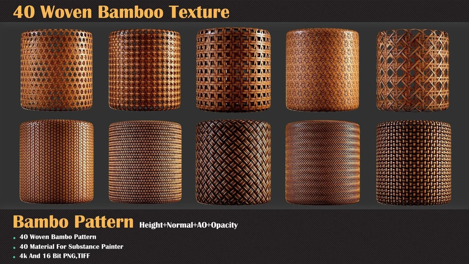 40 Woven Bamboo Texture — preview 5