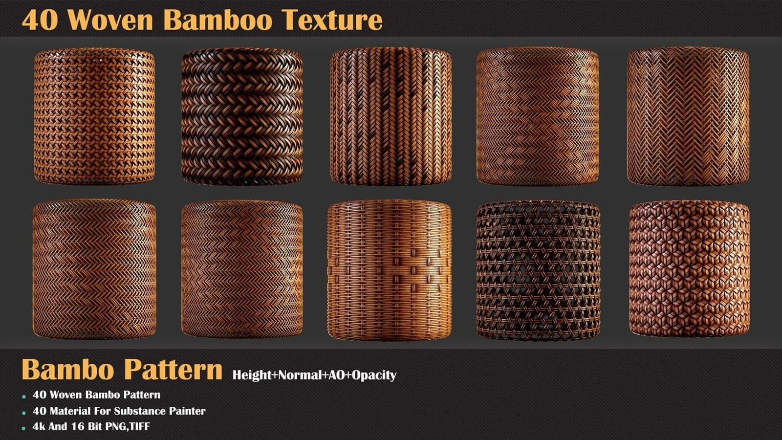 40 Woven Bamboo Texture — preview 6