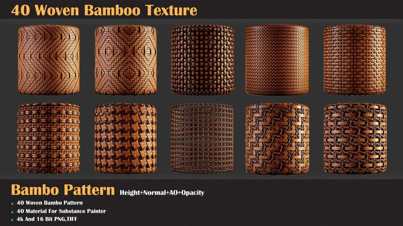 40 Woven Bamboo Texture — preview 9