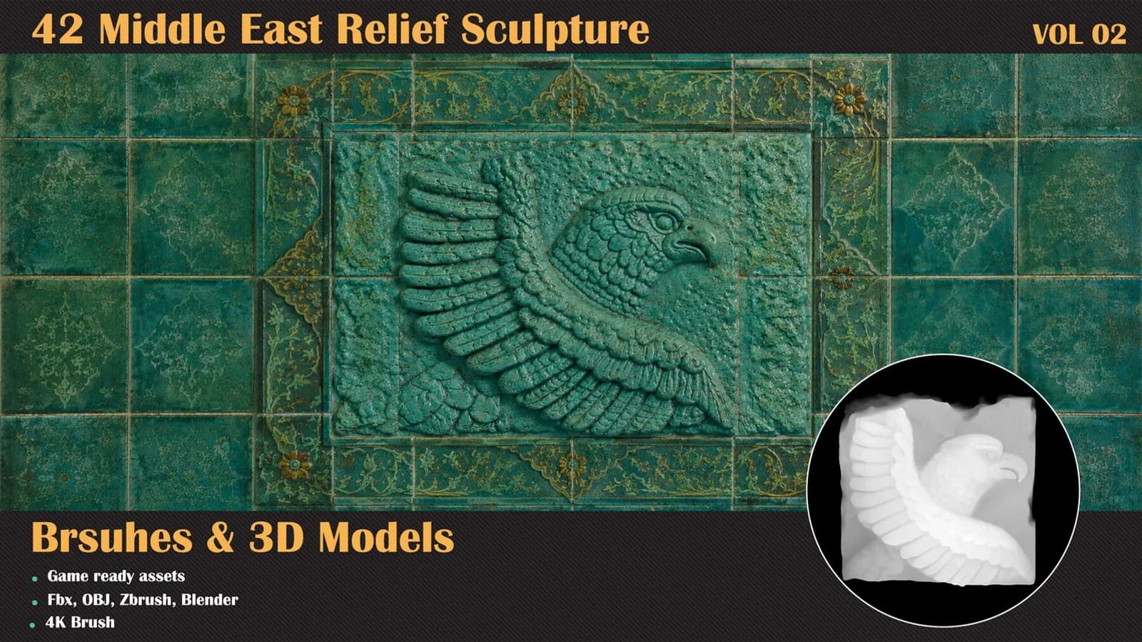 42 Middle East Relief Brushes & 3D Models — VOL 02 — preview 2
