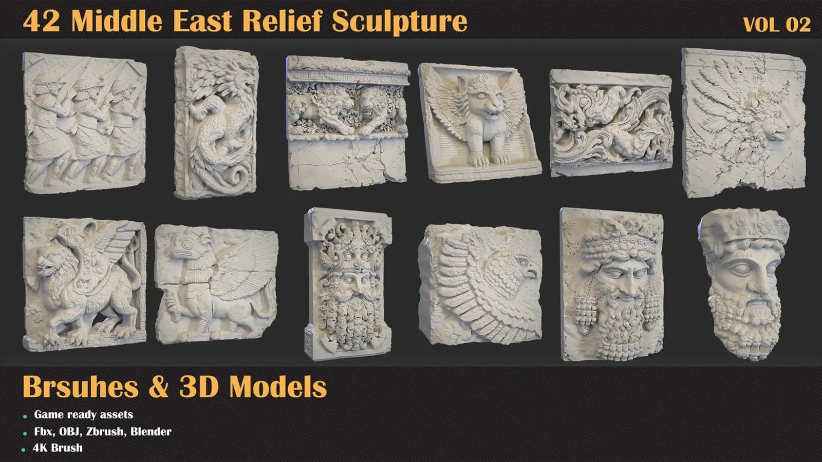 42 Middle East Relief Brushes & 3D Models — VOL 02 — preview 4