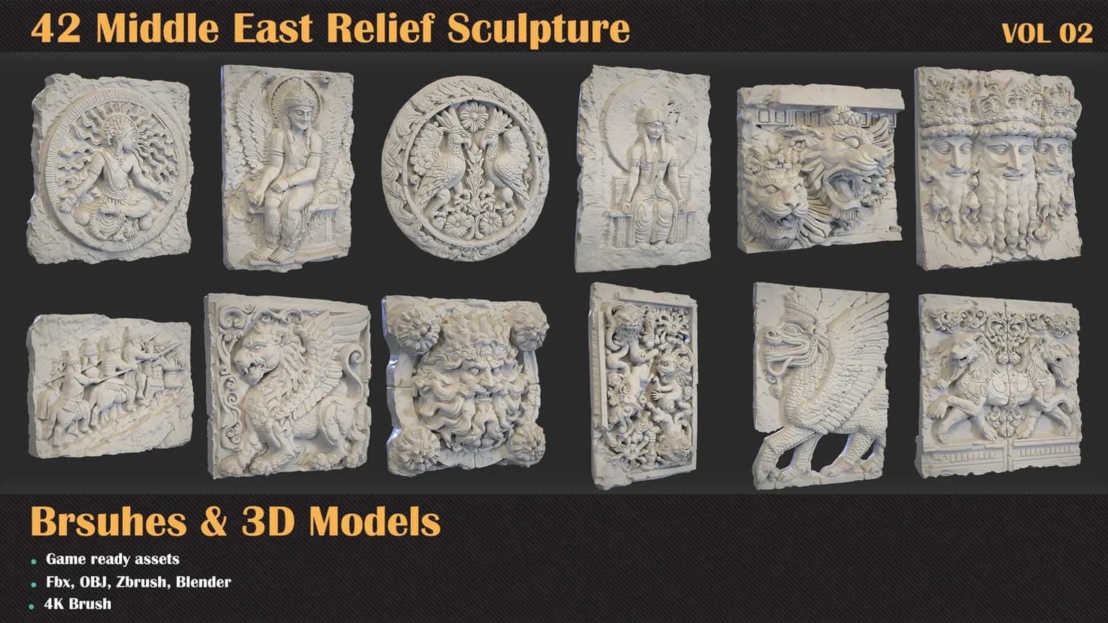 42 Middle East Relief Brushes & 3D Models — VOL 02 — preview 5