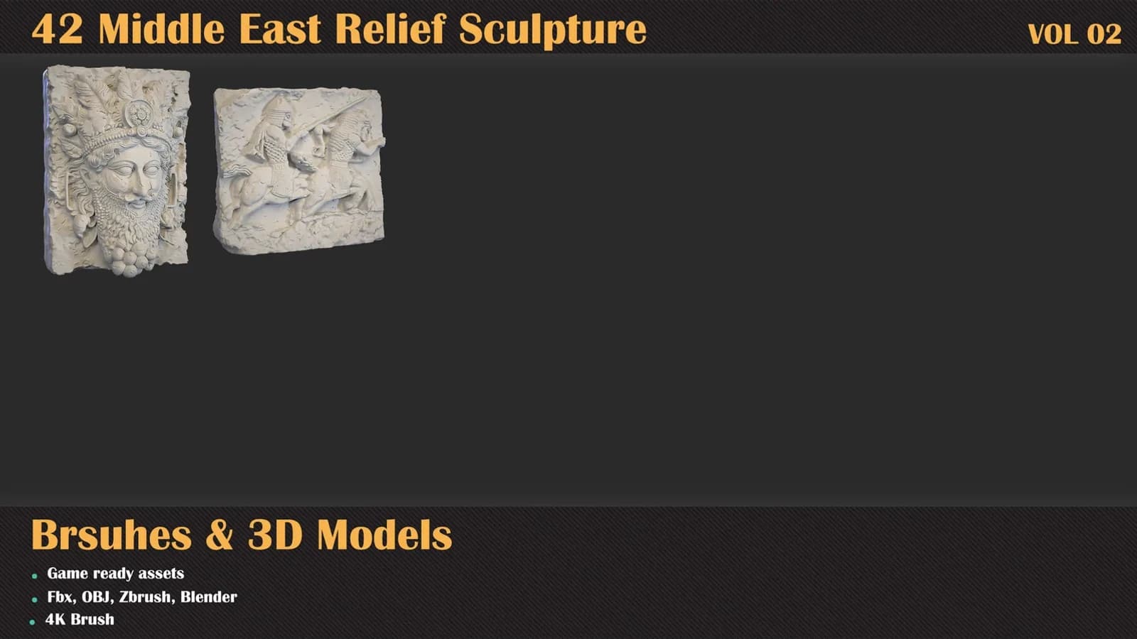 42 Middle East Relief Brushes & 3D Models — VOL 02 — preview 6