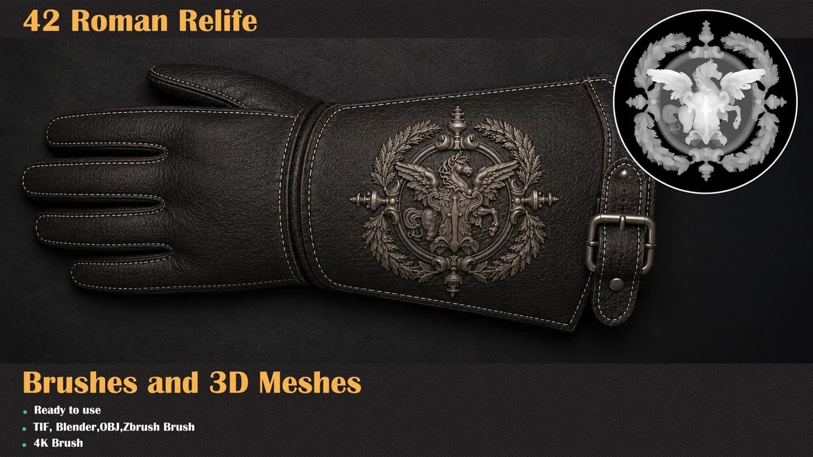 42 Roman Relief Brushes & 3D Meshes — preview 2