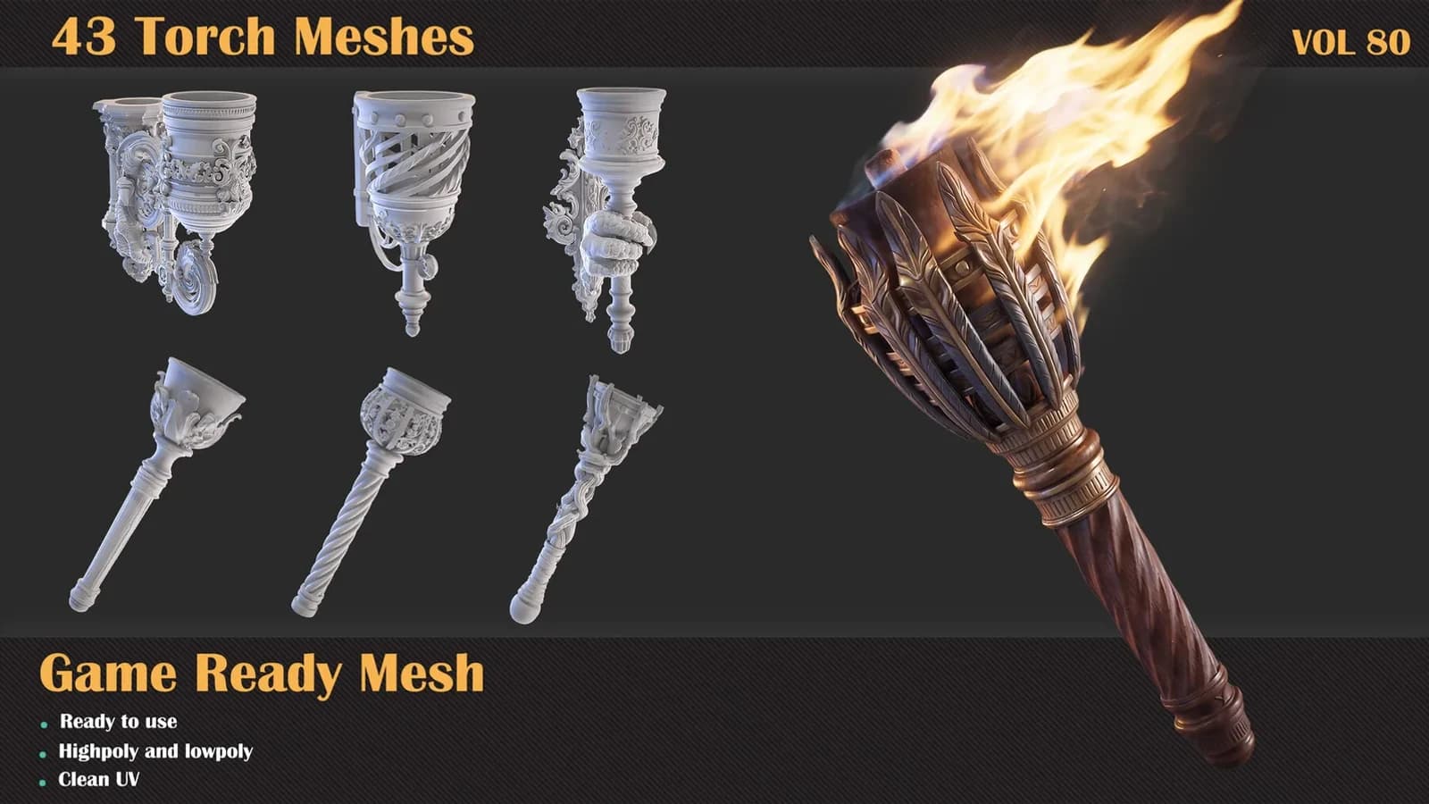43 Torch 3D Meshes — VOL 80