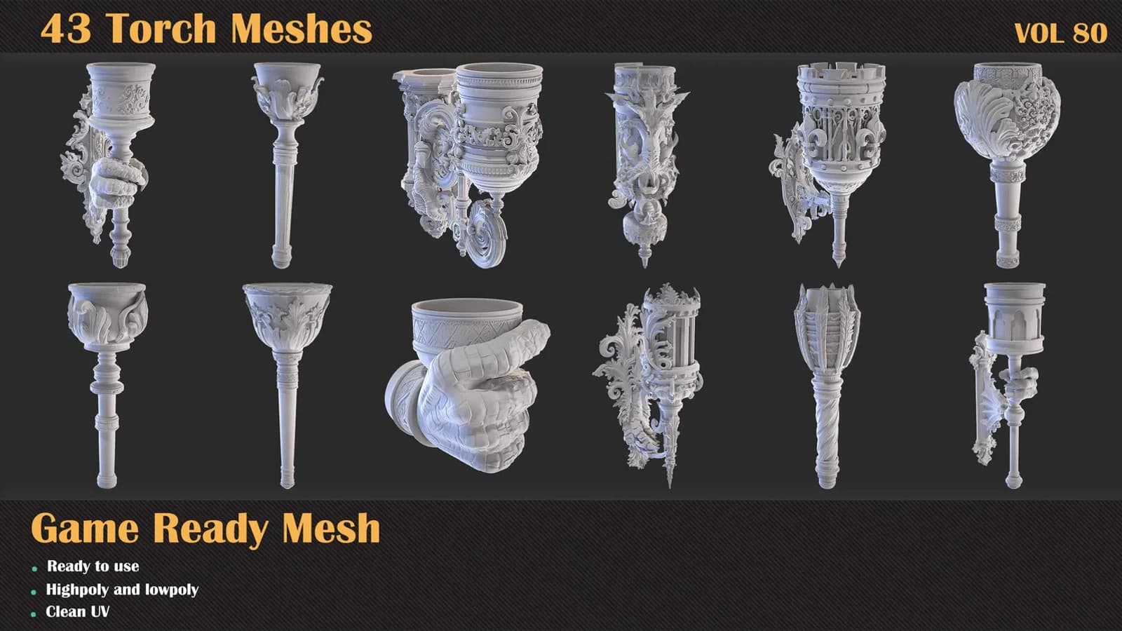 43 Torch 3D Meshes — VOL 80 — preview 5