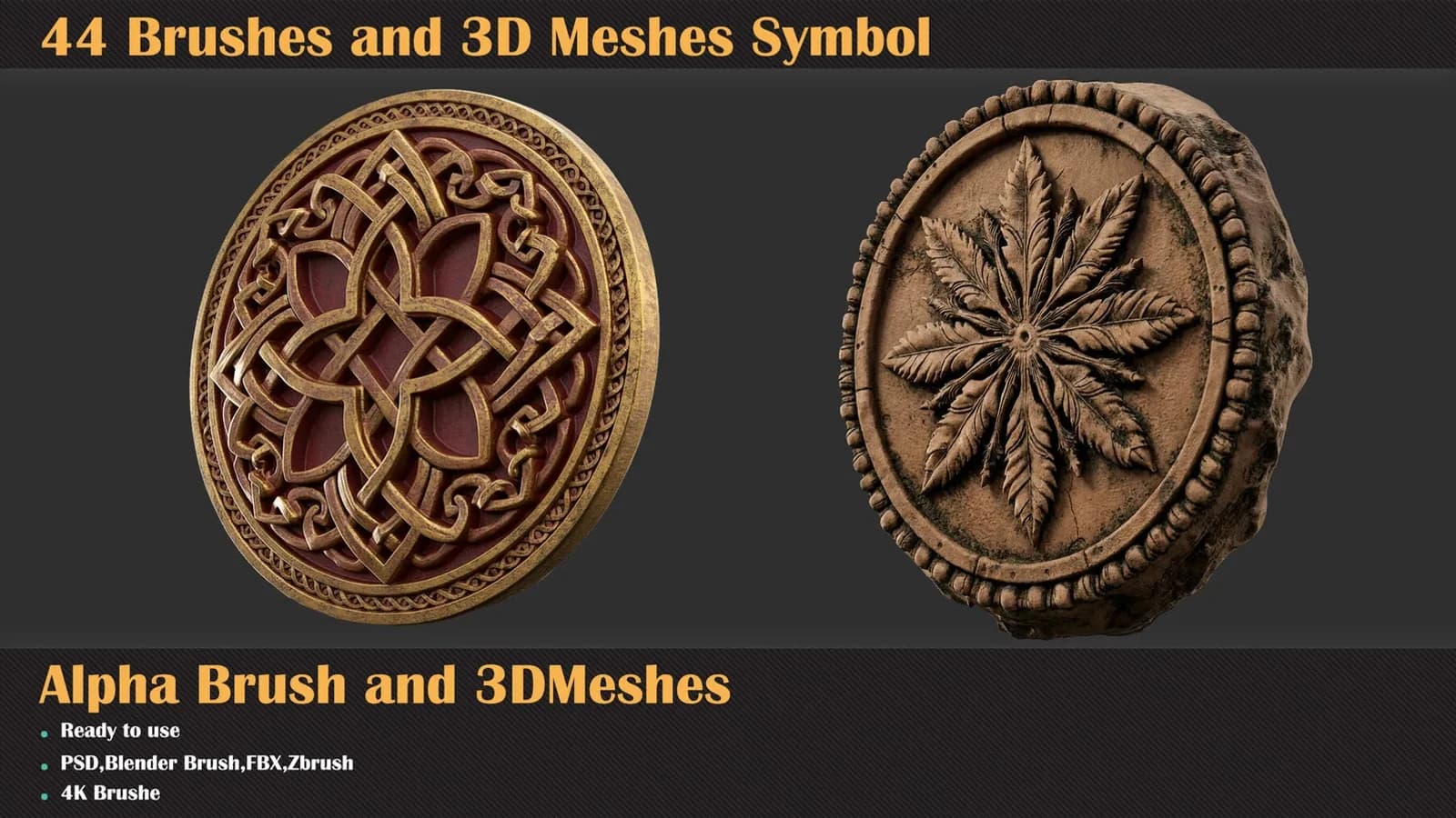 44 Symbol Brushes & 3D Meshes – Celtic & Ancient Ornaments — preview 2