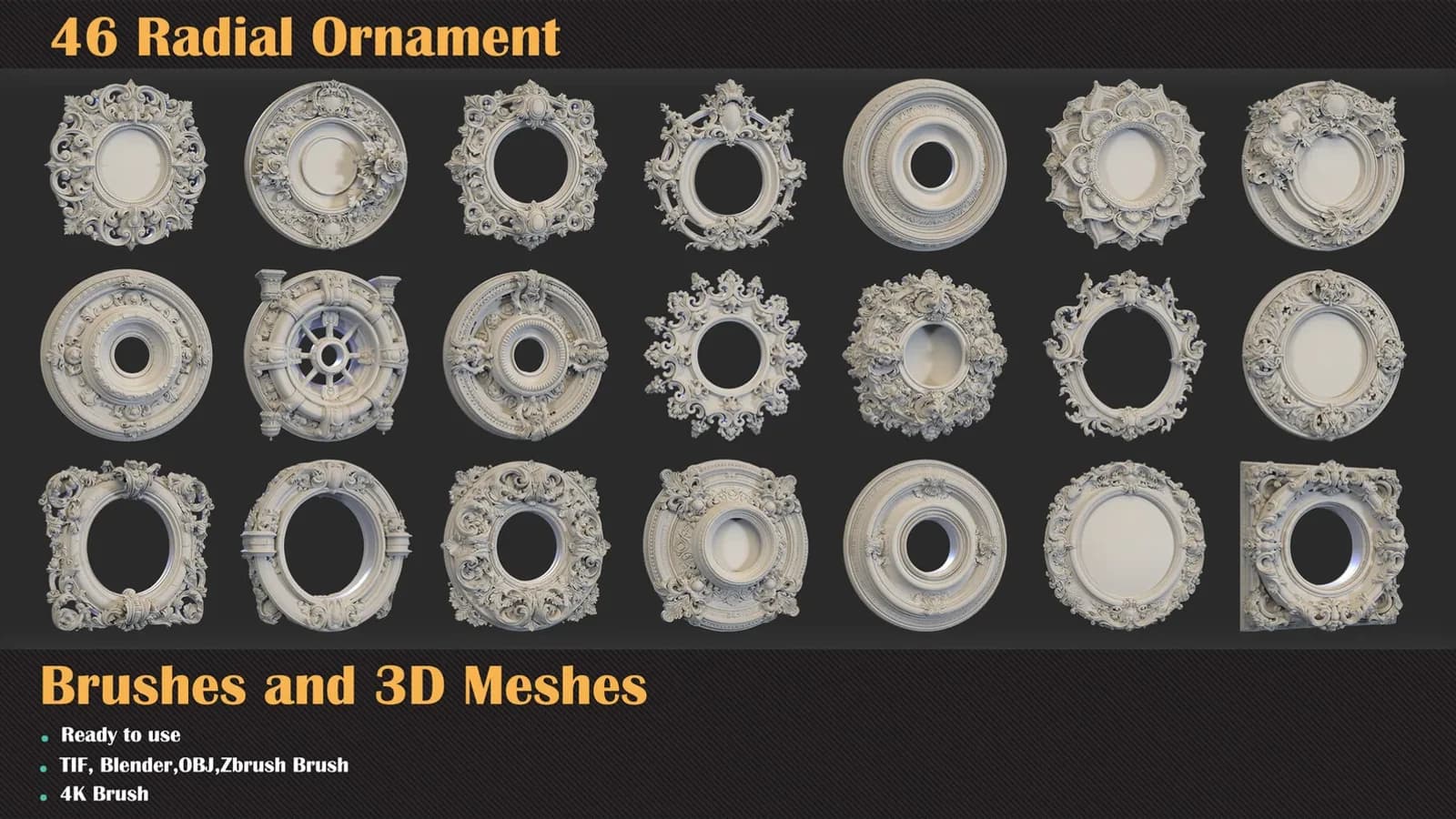 46 Radial Ornament Brushes & 3D Meshes — preview 4