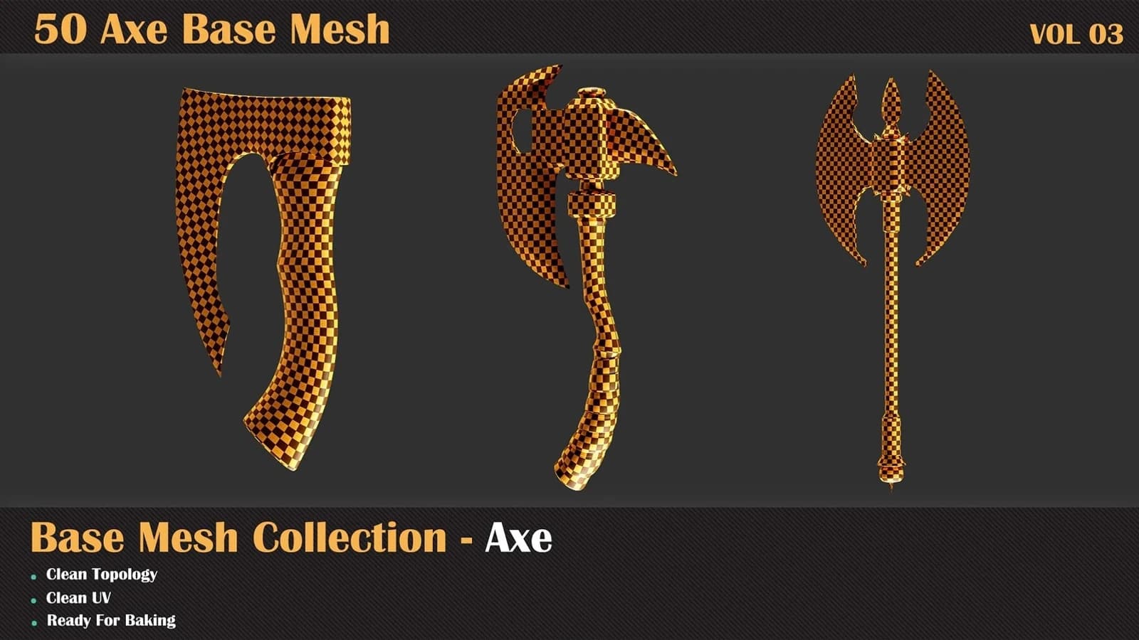 50 Axe Base Mesh — VOL 04 ( Game Ready ) — preview 4