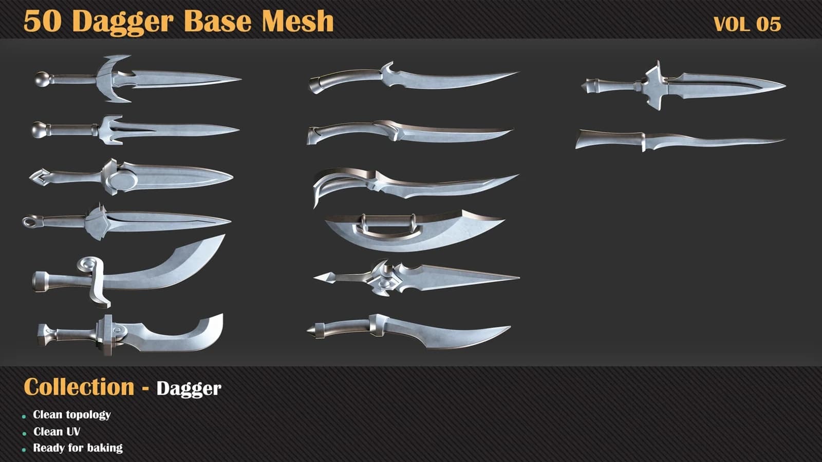 50 Dagger Base Mesh — VOL 06 ( Game Ready ) — preview 5