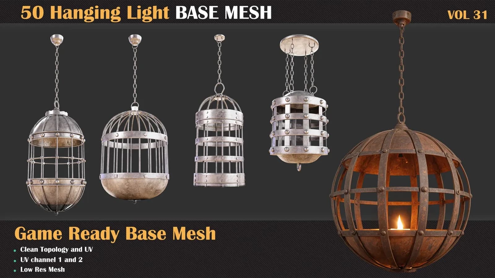 50 Hanging Cage Base Meshes — VOL 31