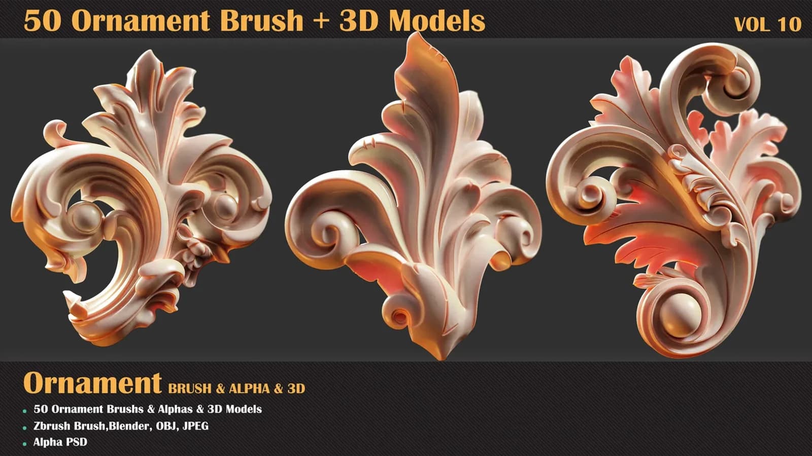 50 Ornament Brush and 3D Models — VOL 10 — preview 2