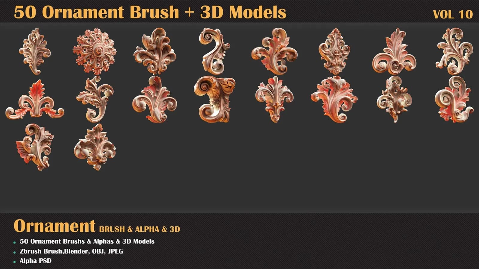 50 Ornament Brush and 3D Models — VOL 10 — preview 4