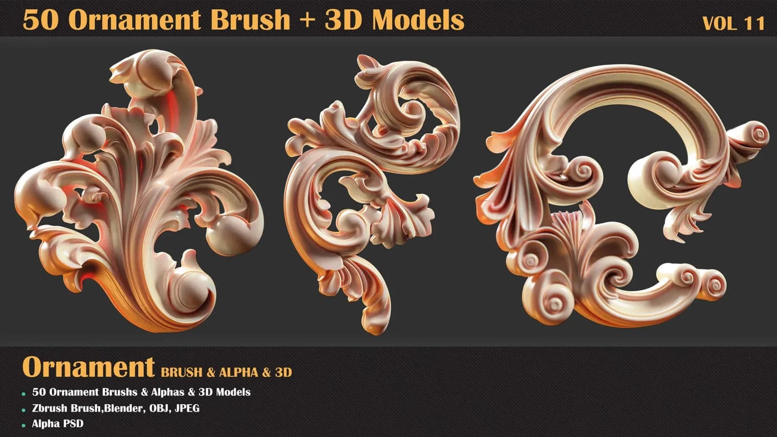 50 Ornament Brush and 3D Models — VOL 11 — preview 2
