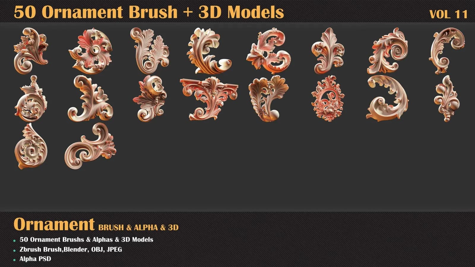 50 Ornament Brush and 3D Models — VOL 11 — preview 4
