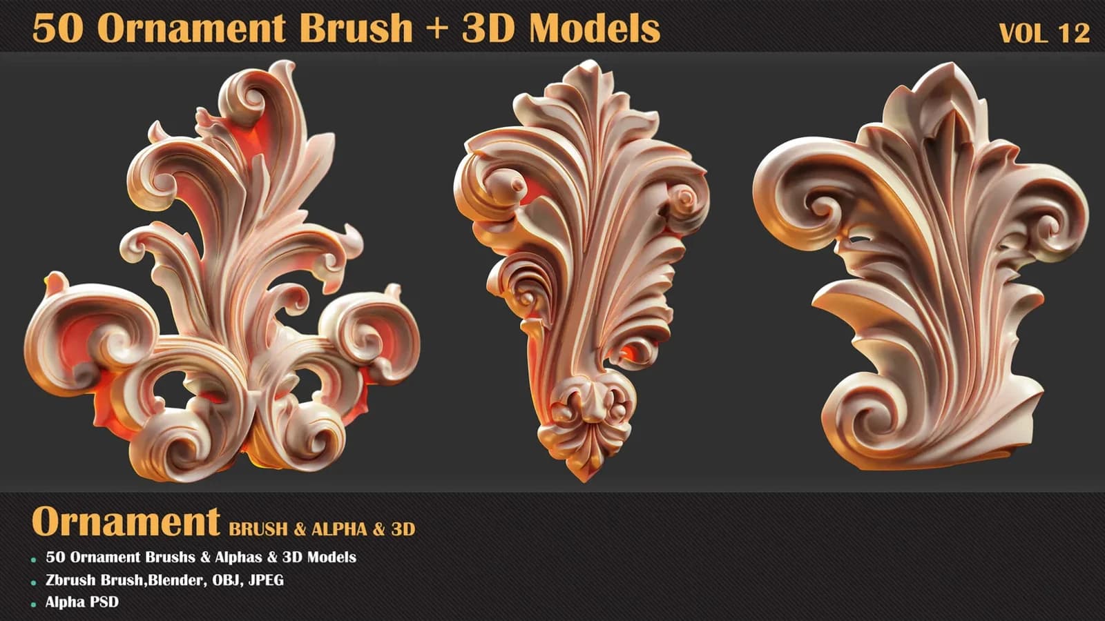 50 Ornament Brush and 3D Models — VOL 12 — preview 2